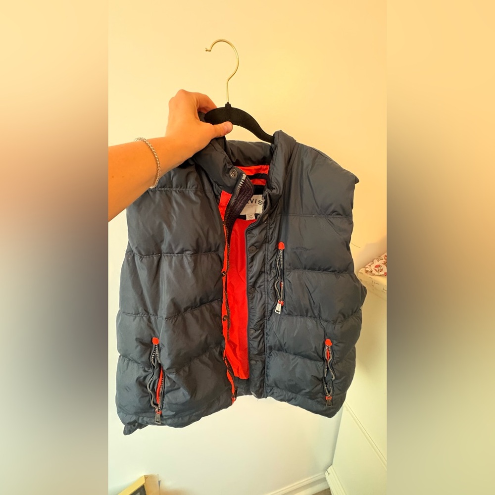 Men’s Navy and Orange Puffer Vest